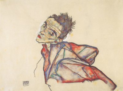 Self-Portrait with Arms Held Backwards by Egon Schiele